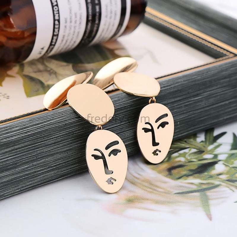 Abstract hot sale face earrings