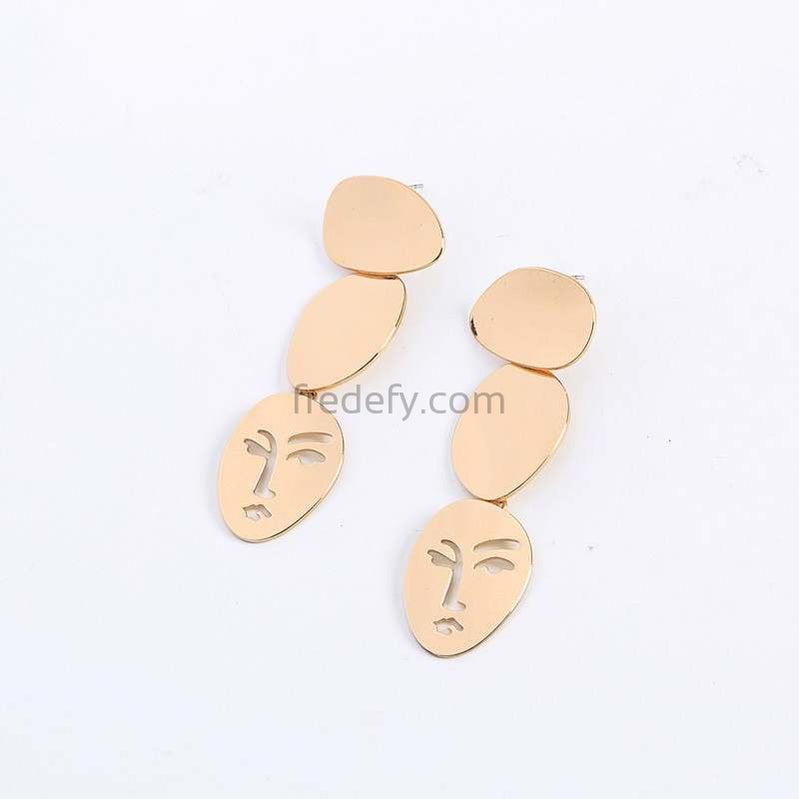 Abstract Face Dangler Earrings-Fredefy