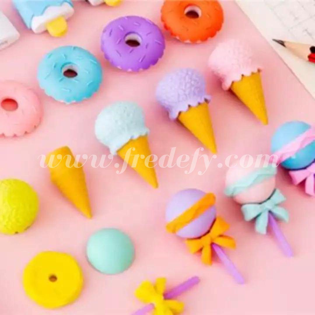 Cute Ice Cream Erasers - Pack of 4-Fredefy